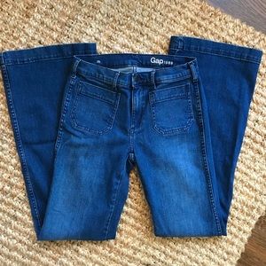 GAP Wide Leg Patch Pocket Flare Jeans, Sz 2/26